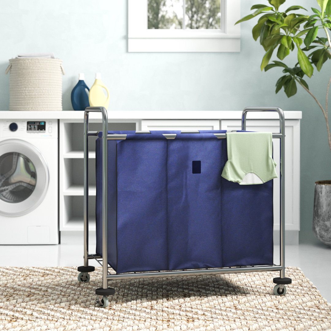 Rolling Laundry Sorter with Handles Rebrilliant