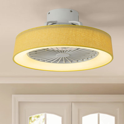 Jiren Dimmable Flush Mount LED Ceiling Fan with Remote Control