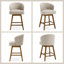 Tabouret de bar pivotant à 360 ° en forme de U avec base en bois d'hévéa massif, confort à ressorts, capacité de 350 lb-2135404805