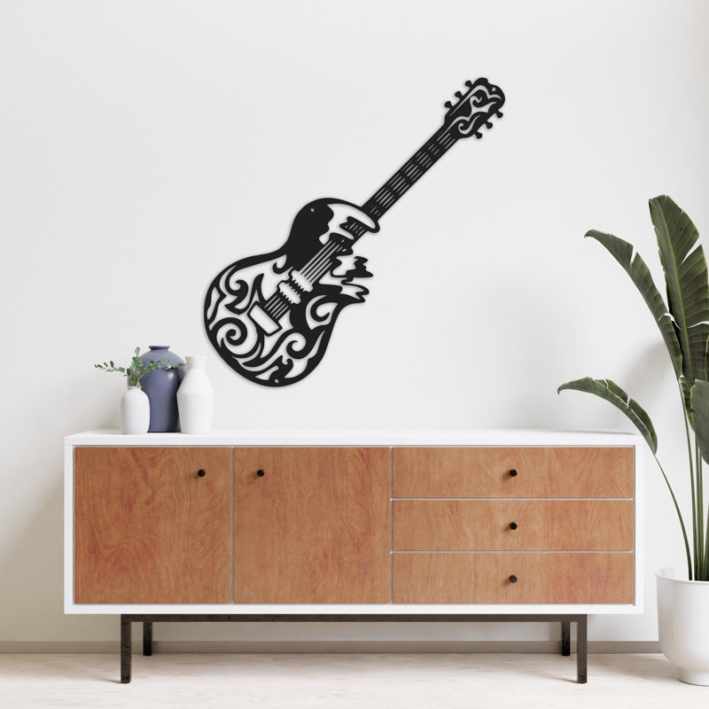 Handmade Wall Decor, 10.7" H x 32" W x 0.25" D, Black