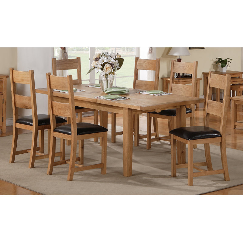 Jana Butterfly Leaf Solid Oak Dining Set