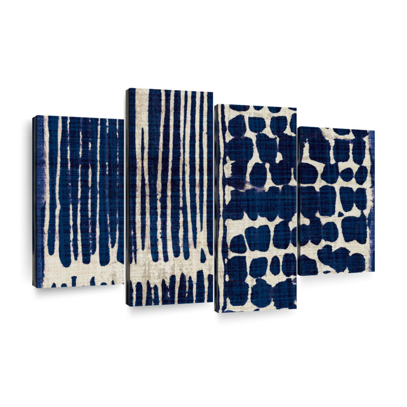 «Indigo Batik III», reproduction d'art sur toile, H 42 po x l 68 po 