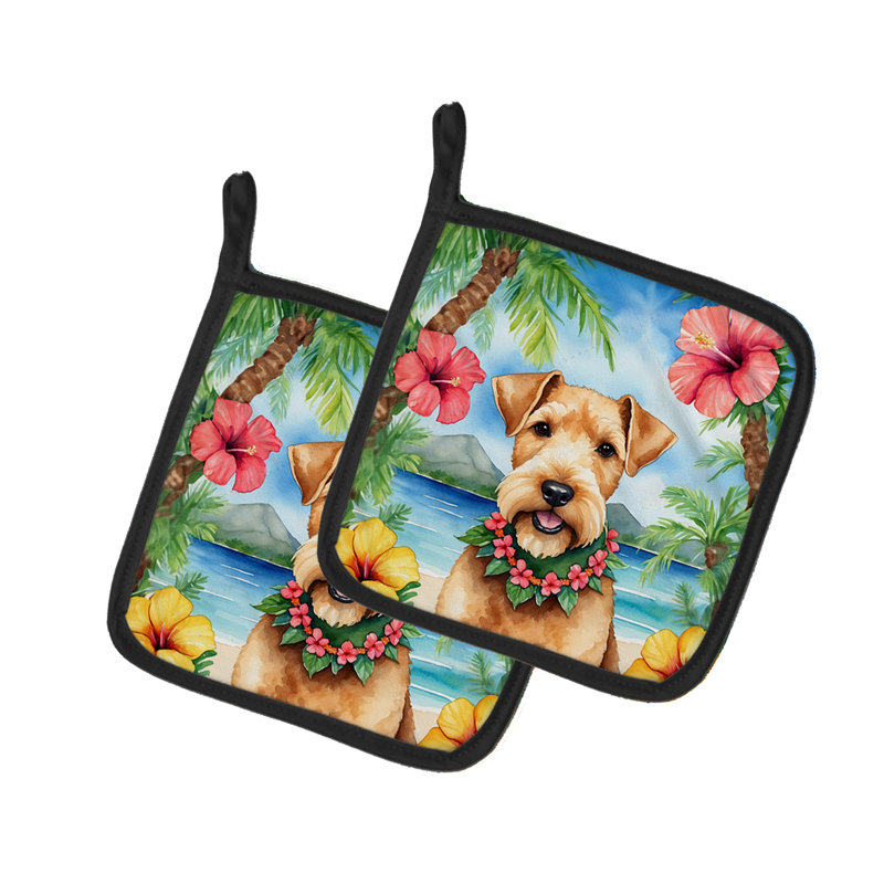Caroline's Treasures Luau Party Floral Polyester Potholder Set