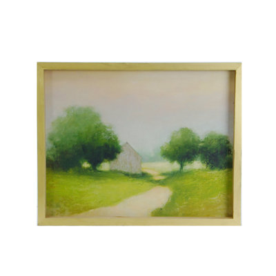 Cadre d'art en bois vert 15,75 po
