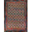 Tapis oriental réversible en laine Kilim 10 x 13