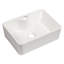 Évier vasque moderne 16 po x 12 po - Céramique rectangulaire, blanc, teinté, design de salle de bain blanc, résistance aux acides, comptoir