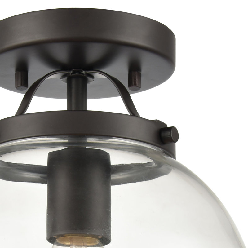 Plafonnier semi-encastré 1 lumière de 9 po de largeur Bernice - Bronze huilé
