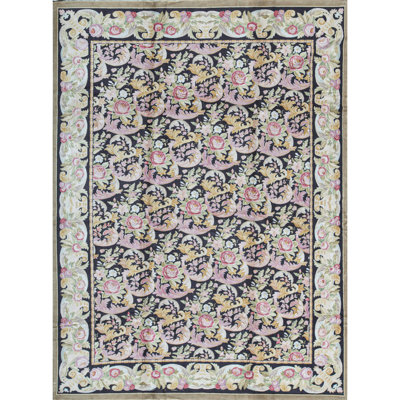 Savonnerie Wool Floral Area Rug
