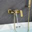Robinet de baignoire romaine 7,5 po à poignée simple en laiton massif avec pomme de douche à main-80129321