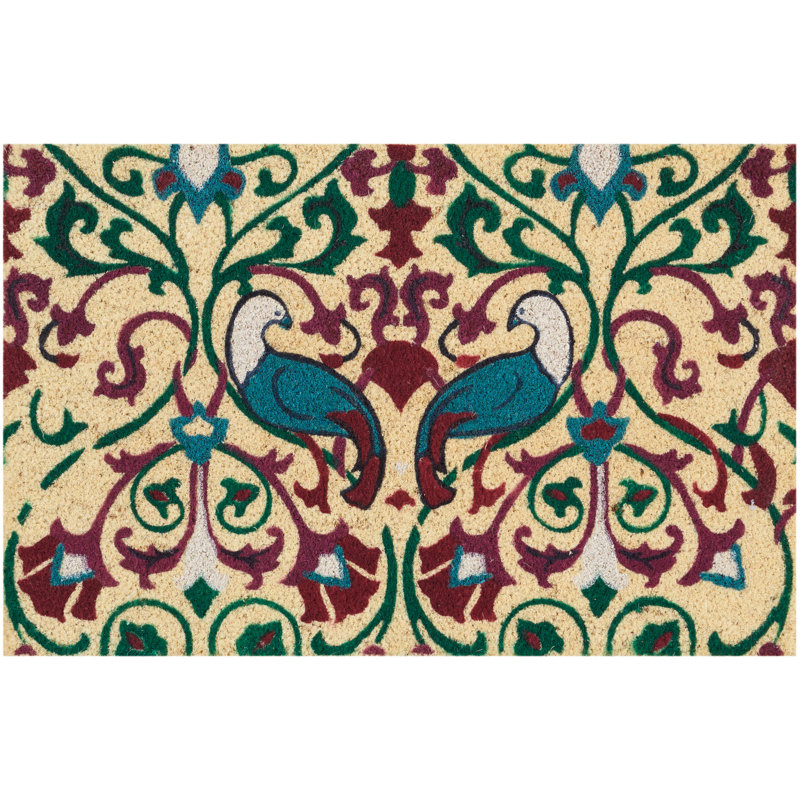 Hugoton Non-Slip Outdoor Doormat, Rectangle 1'6" x 2'4", Aqua Blue