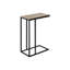 Table de bout moderne pour bureau - surface stratifiée brune, cadre en métal noir stable côté salle taupe