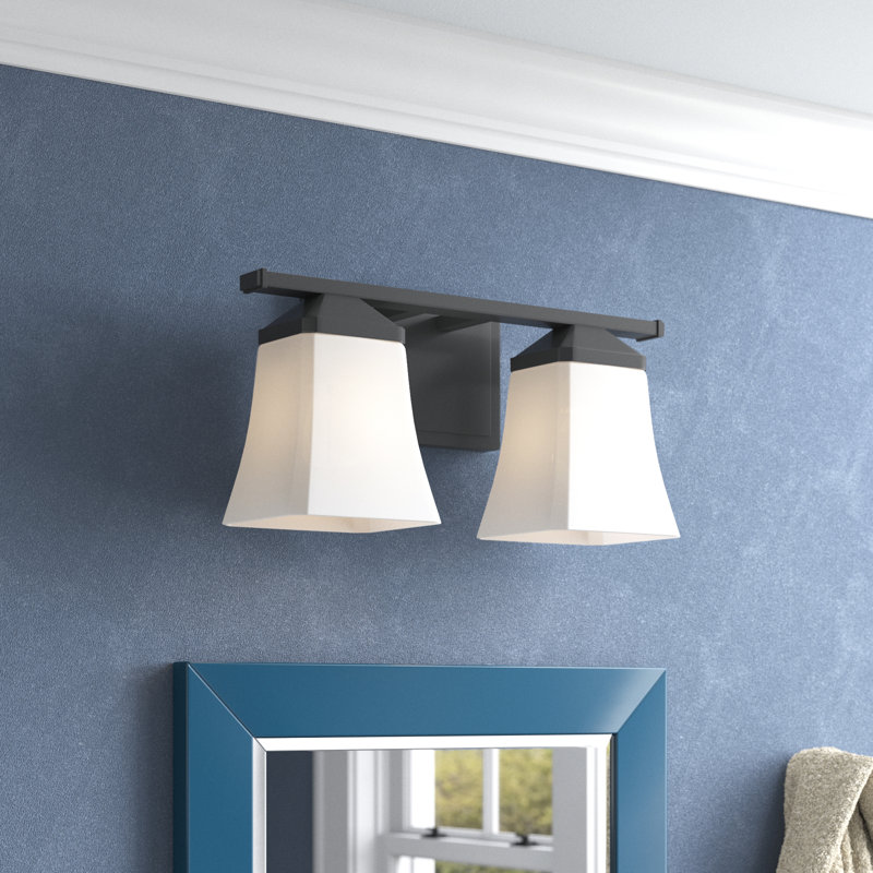 Meuble-lavabo 2 lumières Rohrersville, Noir mat