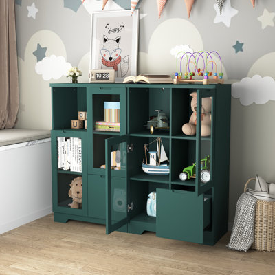 MDF Painted Cabinet With Glass Doors And Drawer Entryway Cabinet Console Cabinet Open Storage Space