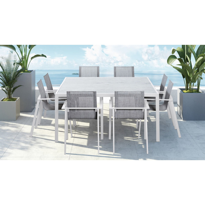 Lift Outdoor 9 - Piece Dining Set, White