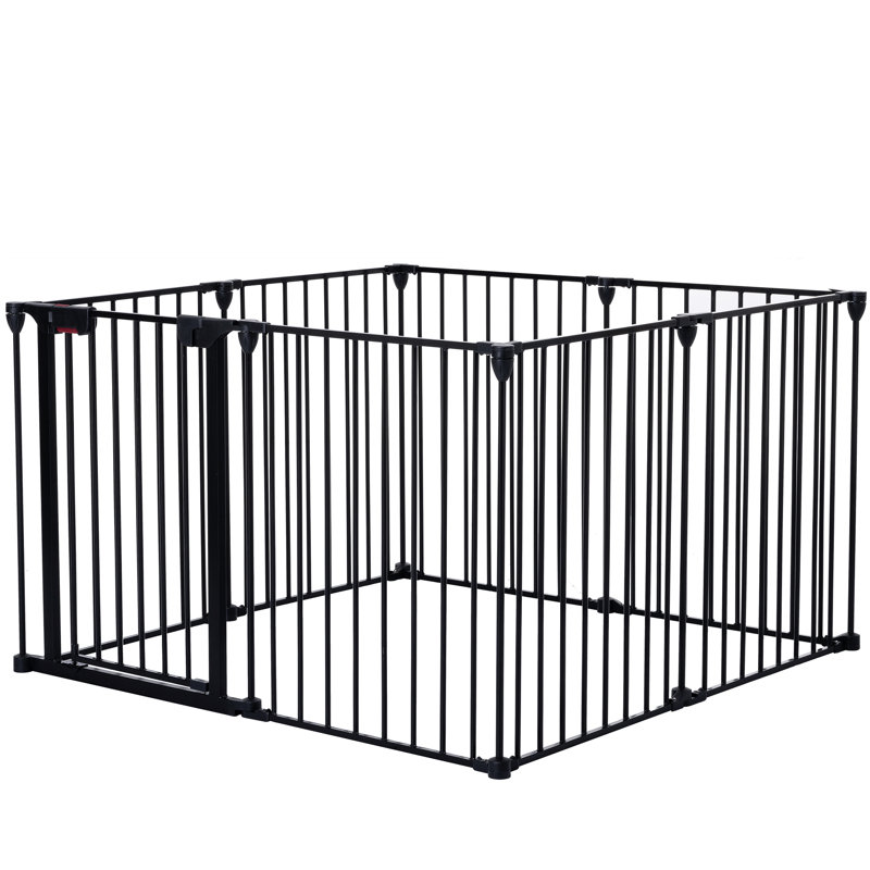 Barrière de jeu en métal 8 panneaux - clôture de maison réglable 200 po, H 28,55 po x l 204,44 po x P 29,57 po