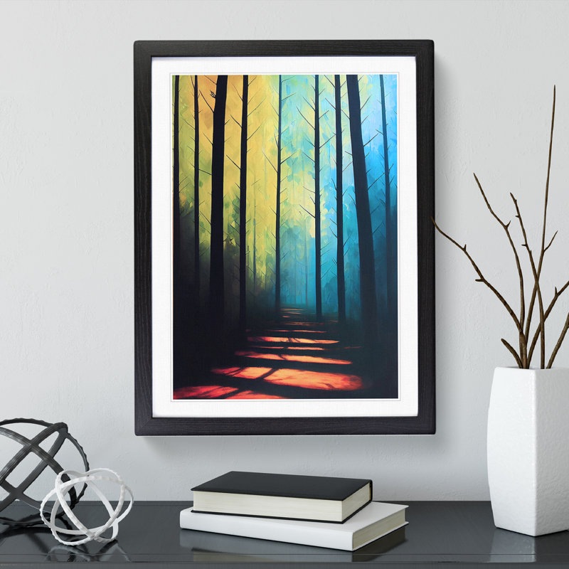 A Colourful Forest No.1 - Single Picture Frame Print, Black, 64cm H x 46cm W x 2cm D