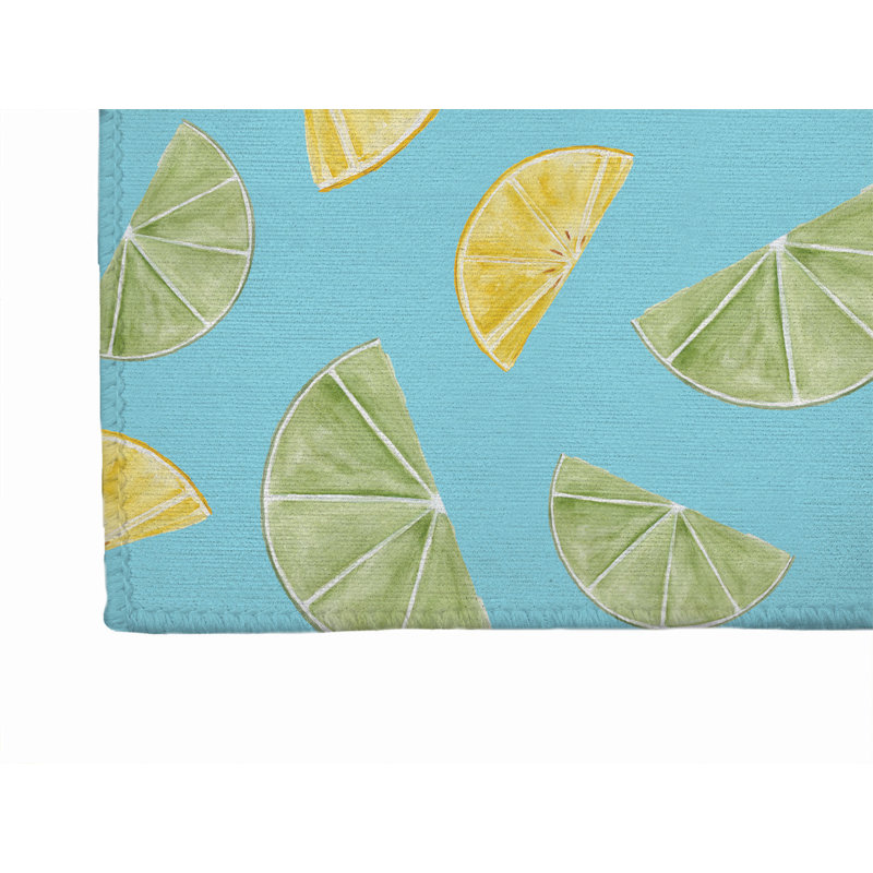 Summer Limes & Lemons Outdoor Rug, Runner 2'6" x 8'