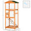 Cage à oiseaux orange en bois 65 po - Volière d'extérieur pour perroquets et perroquets imperméable, avec 2 portes escamotables