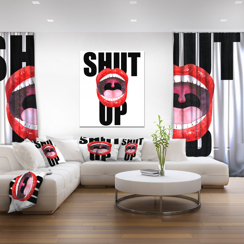 « Female Lips », art textuel sur toile, H 40 po x l 30 po x P 1,5 po