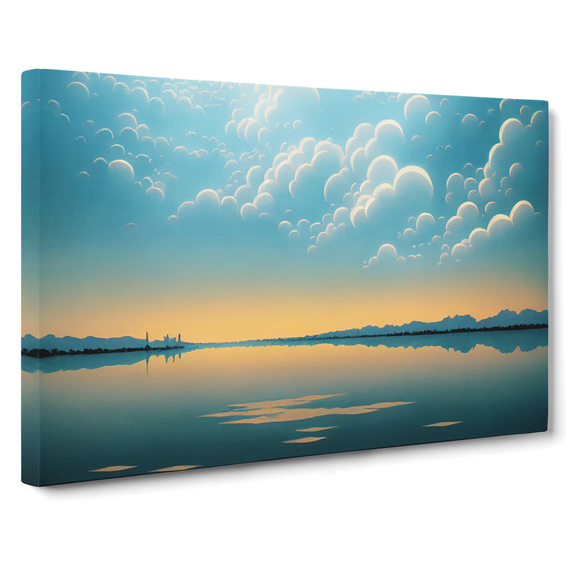 XXX-H1022-WF-8599X Sunrise Lake - Wrapped Canvas Print, 40cm H x 60cm W x 3cm D