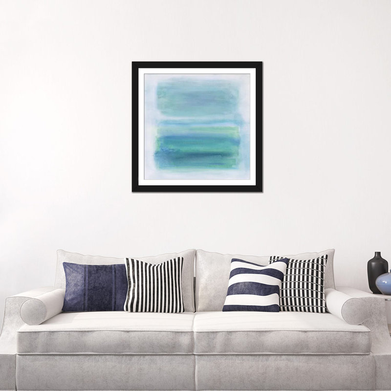 « near capri », impression sur toile, Blanc, H 16 po x l 16 po x P 1 po, Papier d'art encadré noir
