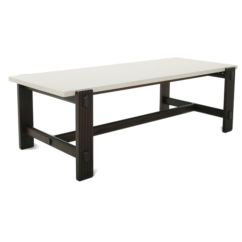 Kindred Dining Room Table, Dark Brown Wood, Concrete