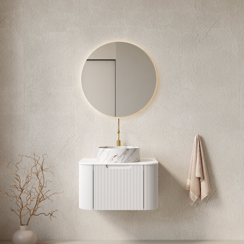 Ensemble de meuble-lavabo mural 24 po Echoe, Blanc, 24.02"