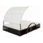 Chaise longue d'extérieur en acier avec dossier réglable, lit double de patio avec table d'appoint cachée et accoudoirs arqués, convient pour la terrasse de la piscine, le jardin et la cour-1530247490