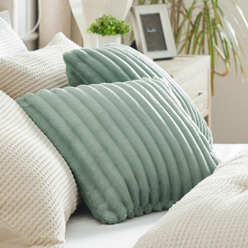 Bedsure Striped Throw Pillow Covers, Green