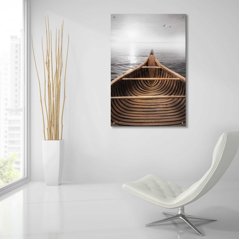 «Old Wooden Canoe» par Lori Deiter, art mural en verre acrylique, H 36 po x l 24 po x P 0,2 po