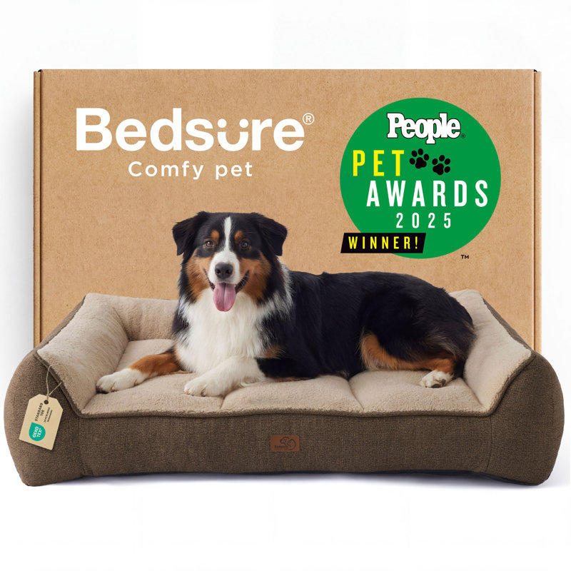 Lit orthopédique confortable pour chiens de taille moyenne, canapé-lit lavable imperméable très épais avec housse en sherpa, base antidérapante