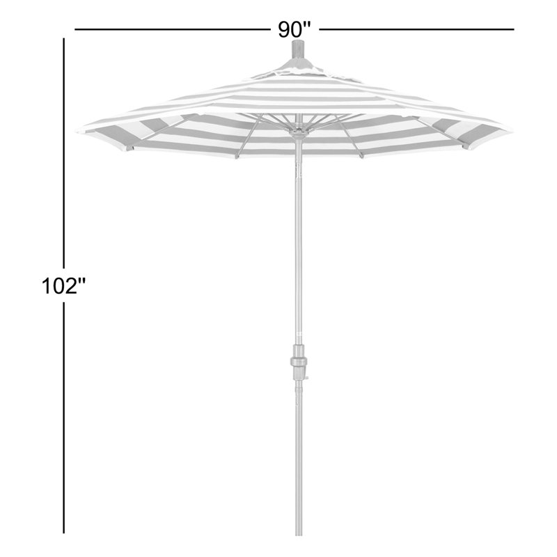 Parasol de marché 7,5 pi Brent, Sunbrella® lagon Astoria, Noir, noir, noir, noir