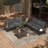 6 Pieces Outdoor Metal Frame Patio Furniture Set-2020425985