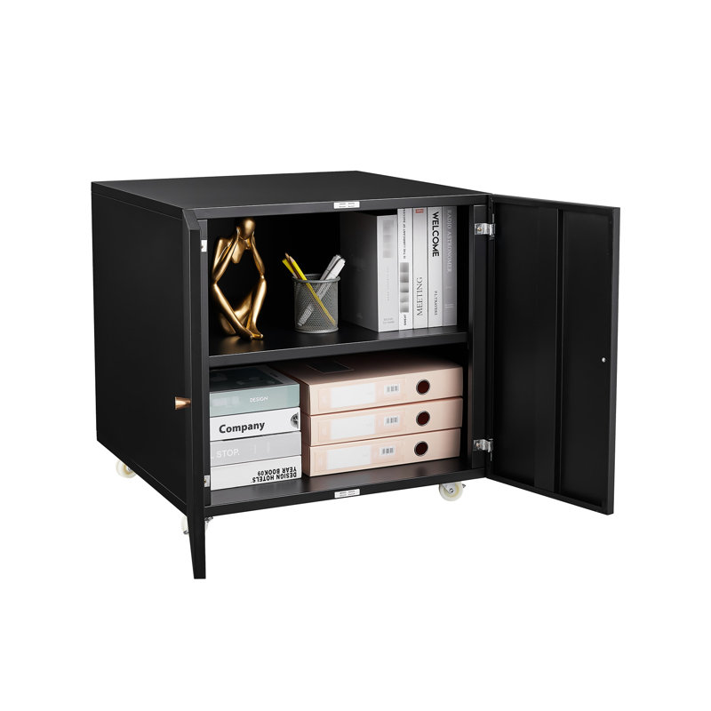 Classeur de bureau en acier noir, Noir