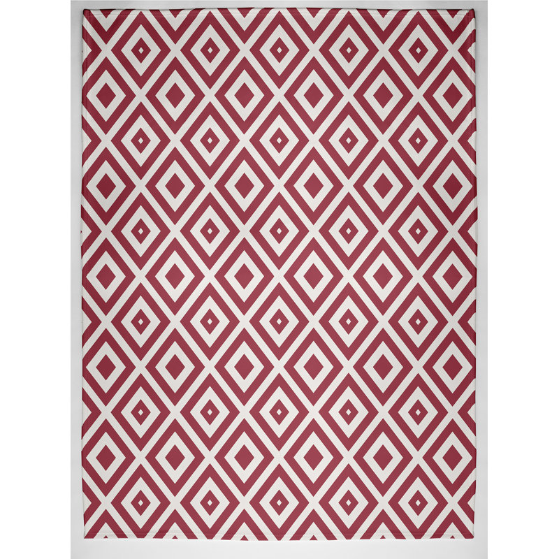 Jeté polaire Diamond Mayhem, Brique (rouille / blanc cassé), L 60 po x l 50 po