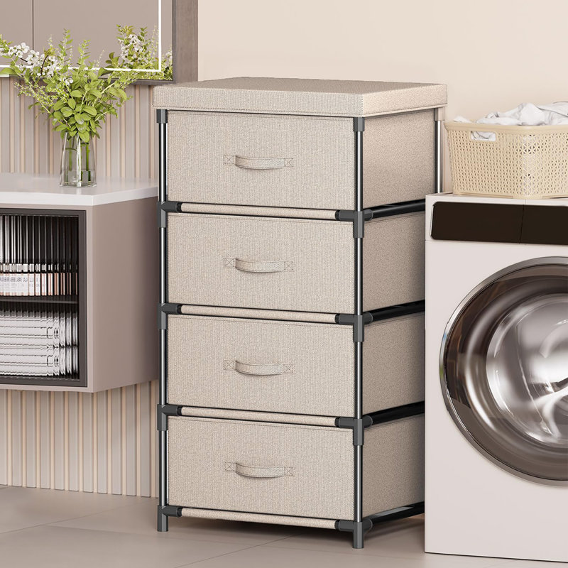 4 Drawer Storage Drawer, Beige
