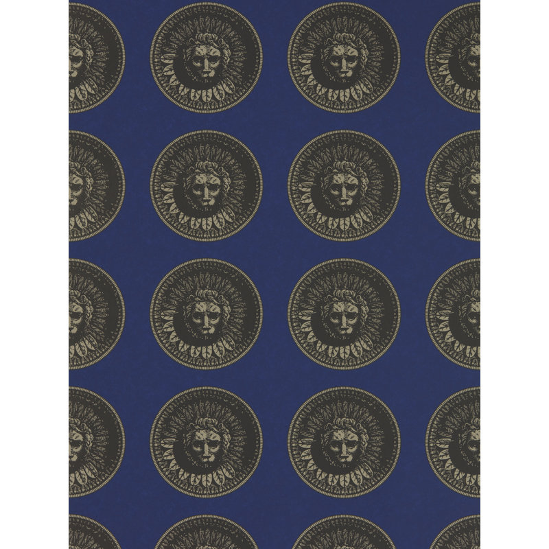 Medallion Wallpaper, Lazuli/Nickle