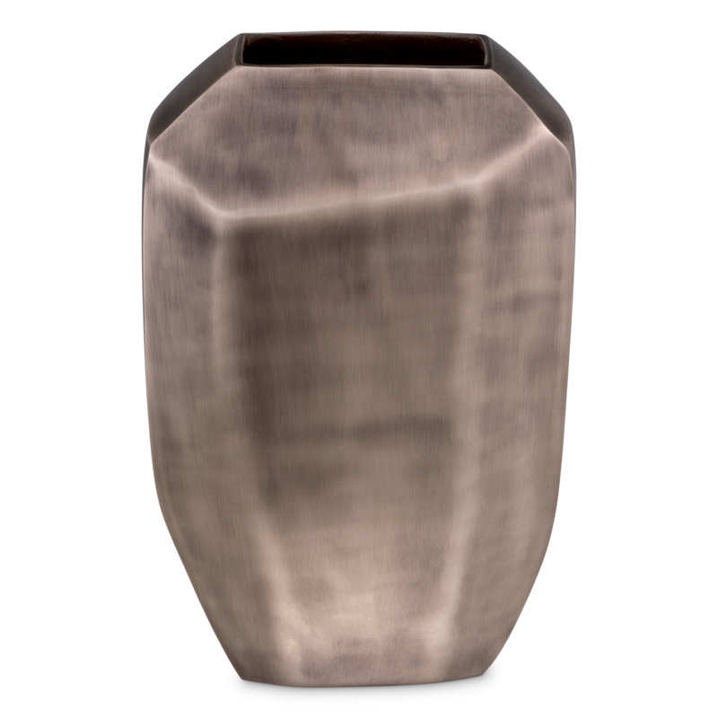 Linos Handmade Aluminum Table Vase, Antique Brass, 20.08" H x 12.01" W x 5.12" D