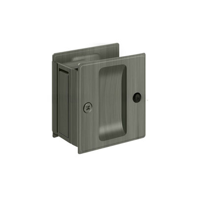 Deltana SDP25U5 Pocket Lock, 2-1/2" x 2-3/4" Passage in Antique Brass