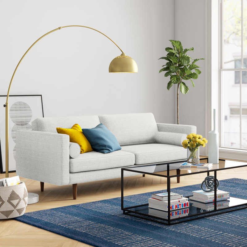 Stevens 81.5" Sofa with Reversible Cushions, Cream Linen Blend