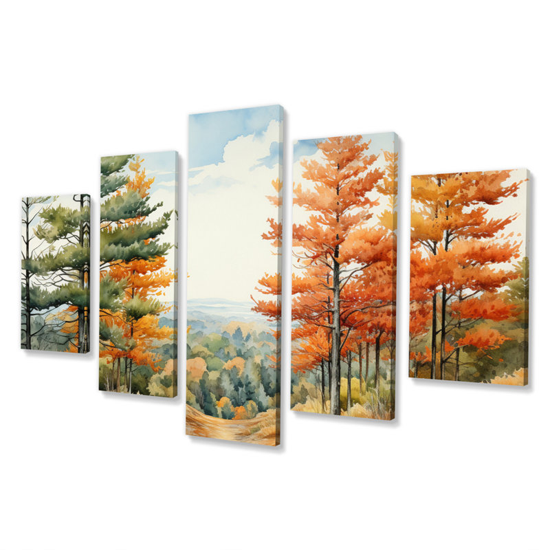Pin, Autumn Whispers II - Pin Art mural, salon, 5 panneaux