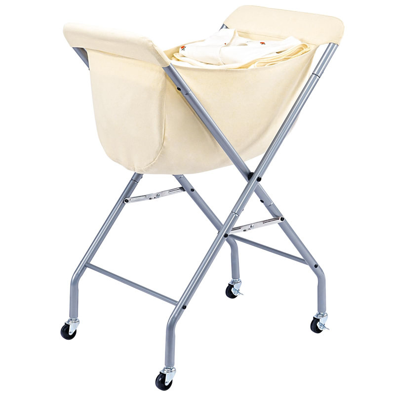 Laundry Cart With Wheels, 32”H Easy Rolling Laundry Hamper
