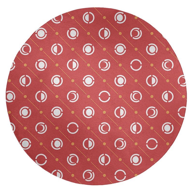 Tapis rouge/blanc lune phases, Rond 5 pi