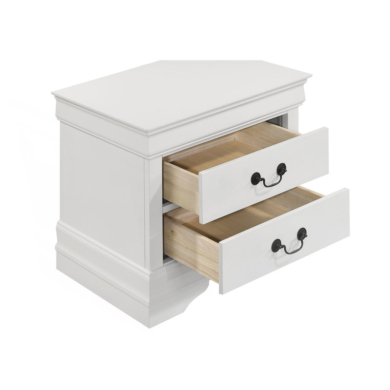 Table de chevet 2 tiroirs avec pieds