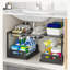 Organisateur extensible sous l'évier avec tiroirs coulissants pour rangement d'armoires de cuisine et support à casseroles