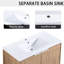 Meuble-lavabo de salle de bain avec lavabo et armoire latérale, fonction de porte silencieuse, meuble-lavabo moderne de 48 po et armoire, apparence élégante-130597602