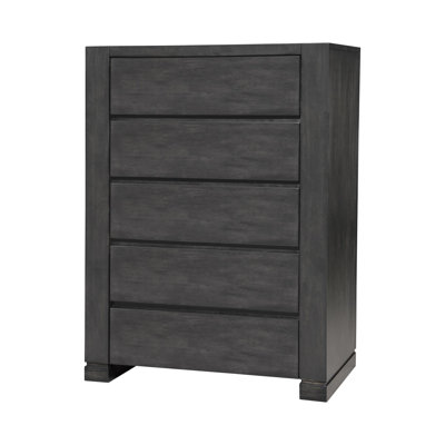 Kardelen 5 - Drawer 35.1'' W Chest in Dark Gray