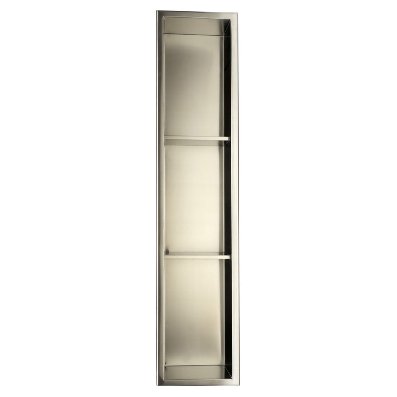 Niche de douche verticale en acier inoxydable, Acier inoxydable brossé