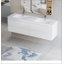 Meuble-lavabo mural 72 po avec lavabo 72 po, lavabo mural moderne avec lavabo en résine et 4 tiroirs à fermeture en douceur, blanc brillant 24V11-72GW