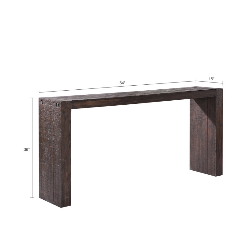 Console en bois massif - Construction de vestiaire à fumée l 64 po x P 15 po, Brun